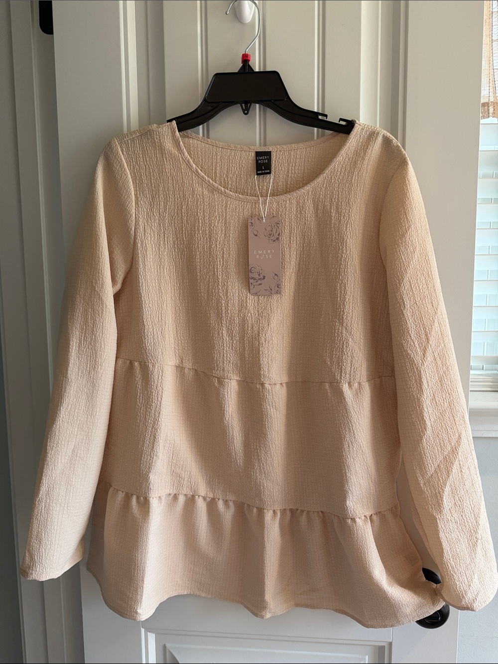 Cream Peplum Tunic Top